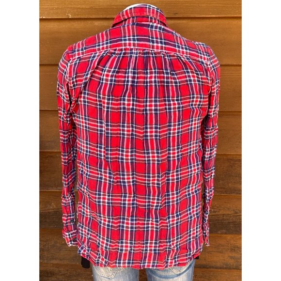 Ralph Lauren Denim & Supply Red flannel Button Down Plaid Shirt Size S - Picture 3 of 10